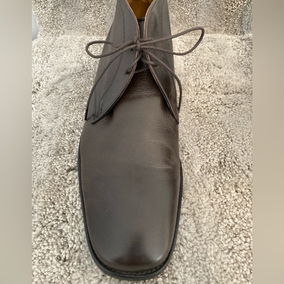 Tasso Elba Brown All Leather Lace Up Chukka Boot - Picture 2 of 12